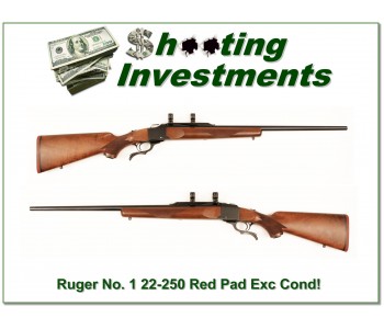 Ruger No. 1 22-250 Rem Red Pad nice wood about new!
